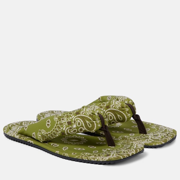 The Attico Indie Bandana Printed Thong Sandals Flip Flops Green Size 11 41 NWT - Picture 2 of 8